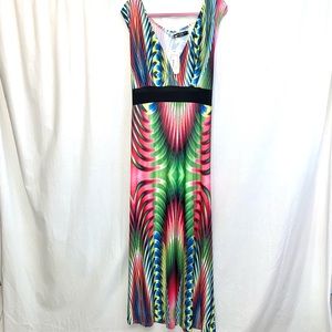 New Chao Meng‎ Multi Color Maxi Dress Size 7XL